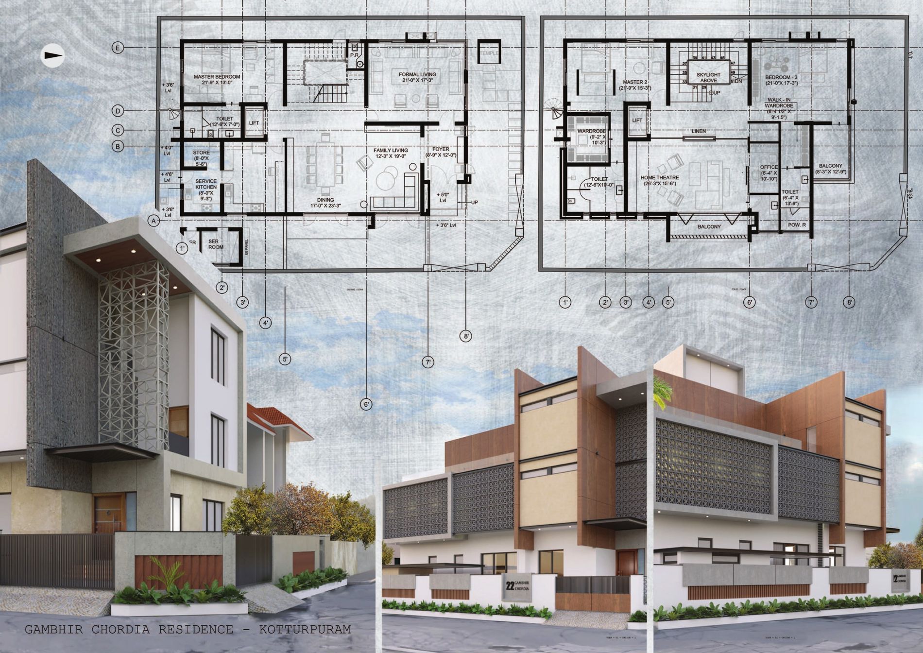 Facade renders & floor plans
