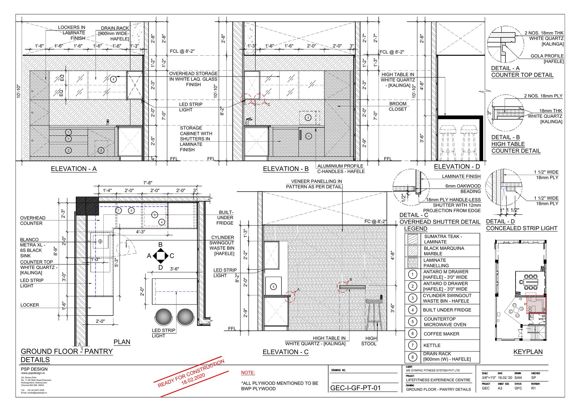 Ground floor pantry details (construction)